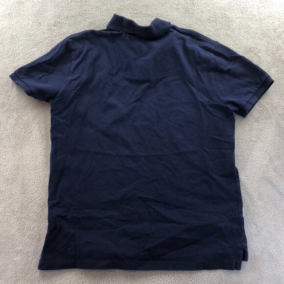 Polo Ralph Lauren Men Polo Shirt Medium Navy Custom Slim Fit Casual Cotton - Picture 15 of 15